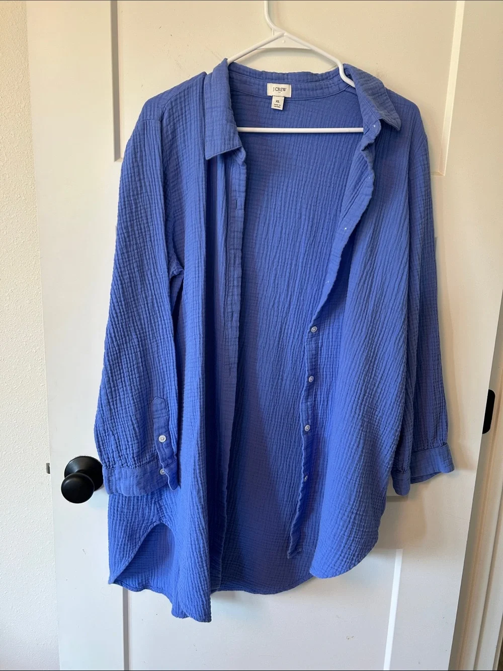 J. Crew Women’s Cobalt Blue Double Gauze Oversized Button-Down Shirt
